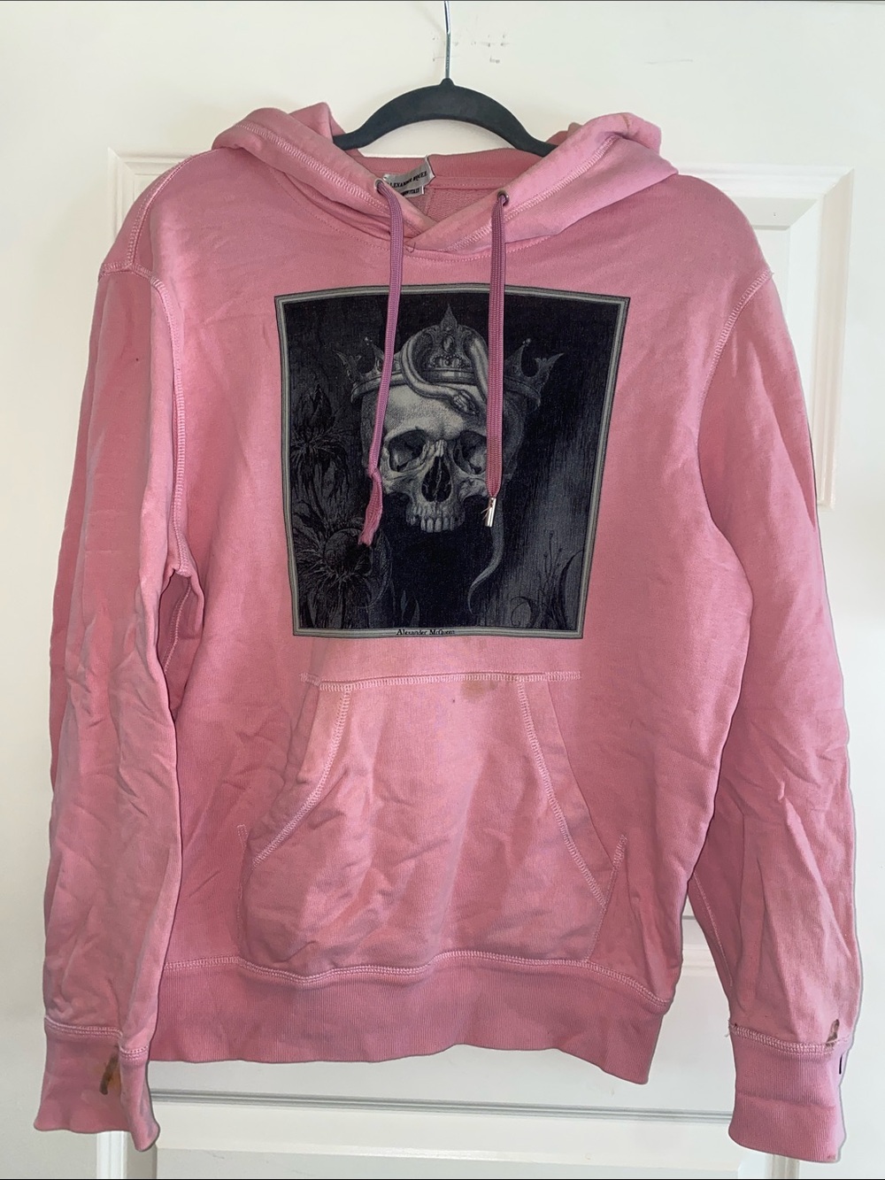 Alexander McQueen Pink Skull Graphic Crewneck Hoodie